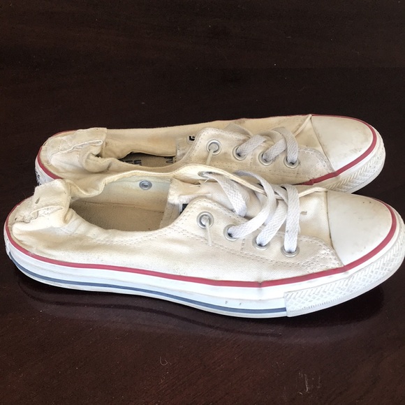 BARELY WORN! LIKE NEW! SALE CHEAP Converse all-stars white canvas sneakers. Sz 9 - Picture 7 of 8